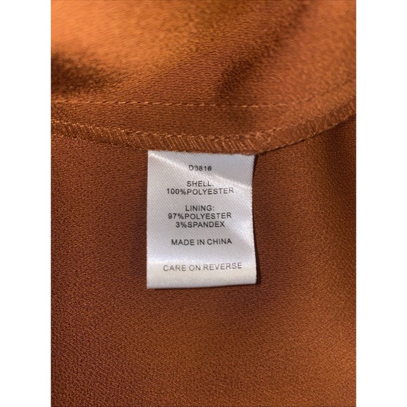 Alexia Admor August Draped Fit & Flare Midi Burnt‎ Rust Dress Size 12 - Picture 13 of 14